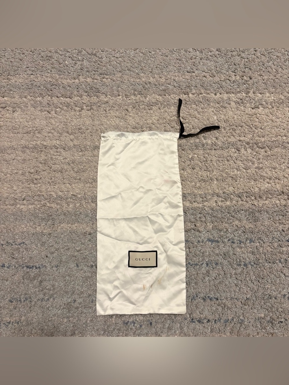 Gucci Satin Shoe Dust Bag White Drawstring Pouch Storage Case 17x8.5